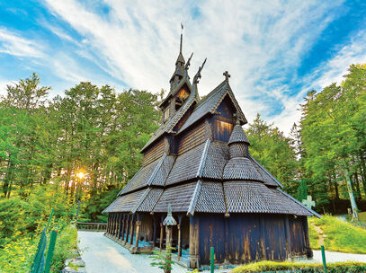 croisière fjord, église Fantoft