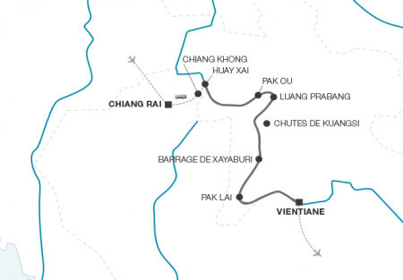 Croisière les Splendeurs du Laos, de Chiang Rai à Vientiane